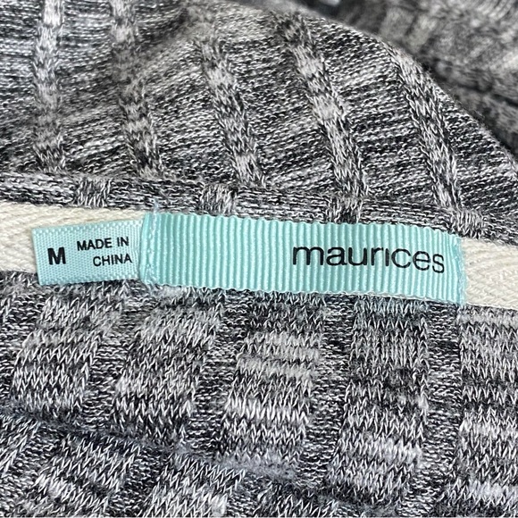 MAURICES textured knit scoop neck long sleeve crochet trim pullover sweater M - Picture 7 of 9